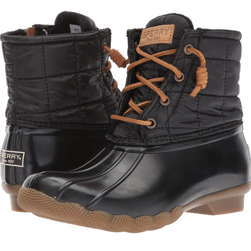 Sperry Womens Saltwater Shiny Quilted Boot